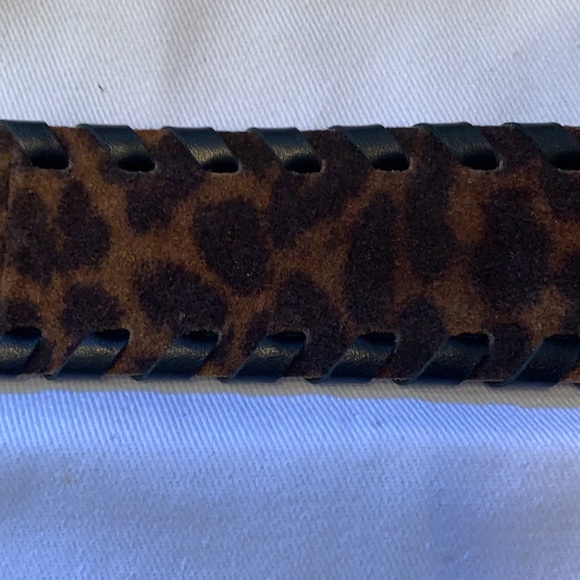 Veronica Beard Leather Leopard Belt with woven braid (small)Never worn. - Picture 2 of 6
